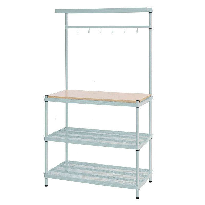 MeshWorks Utility Unit with Wood Top Sage Green